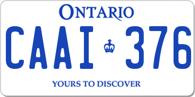 ON license plate CAAI376