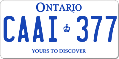 ON license plate CAAI377