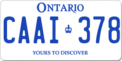 ON license plate CAAI378