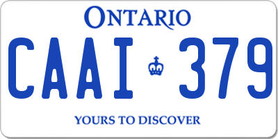 ON license plate CAAI379