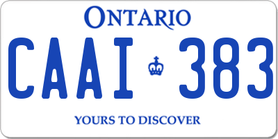 ON license plate CAAI383