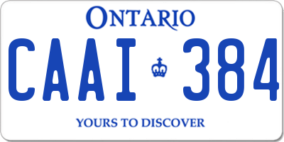 ON license plate CAAI384