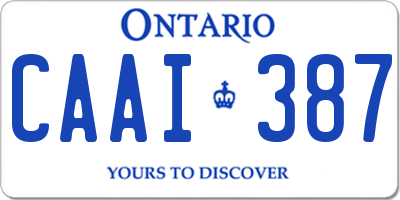 ON license plate CAAI387