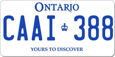 ON license plate CAAI388