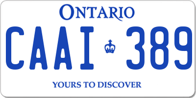 ON license plate CAAI389