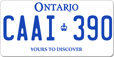 ON license plate CAAI390