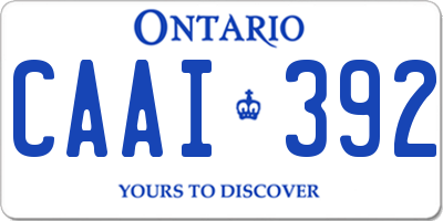 ON license plate CAAI392