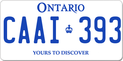 ON license plate CAAI393