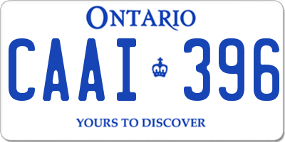 ON license plate CAAI396