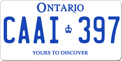 ON license plate CAAI397