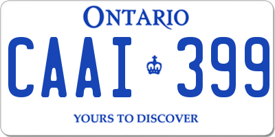 ON license plate CAAI399