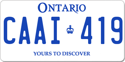 ON license plate CAAI419