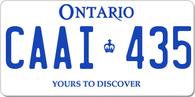 ON license plate CAAI435