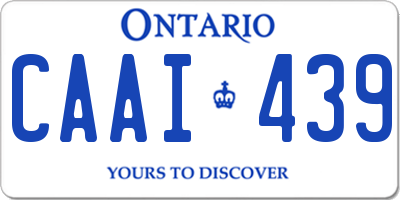 ON license plate CAAI439