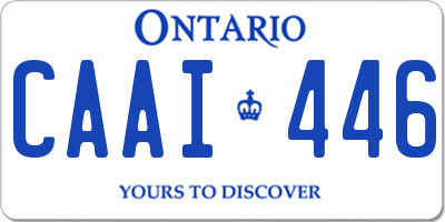 ON license plate CAAI446