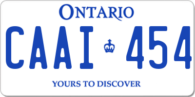 ON license plate CAAI454