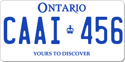 ON license plate CAAI456