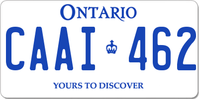 ON license plate CAAI462