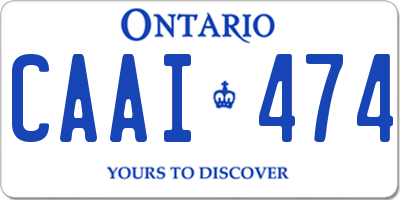 ON license plate CAAI474