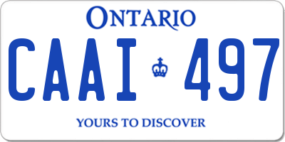 ON license plate CAAI497