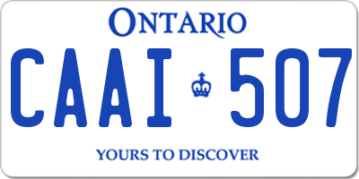 ON license plate CAAI507