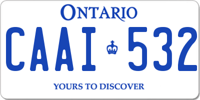 ON license plate CAAI532