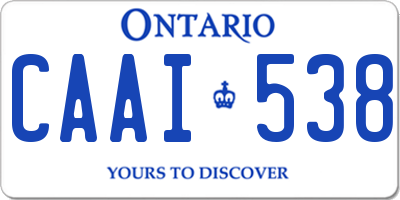 ON license plate CAAI538