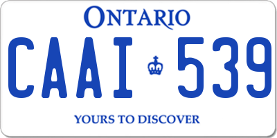 ON license plate CAAI539