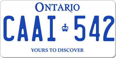 ON license plate CAAI542