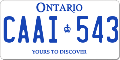 ON license plate CAAI543