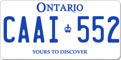 ON license plate CAAI552