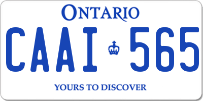 ON license plate CAAI565