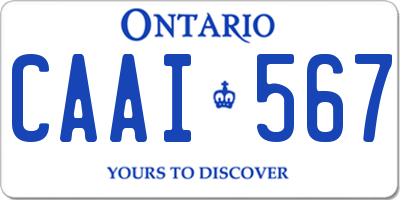 ON license plate CAAI567