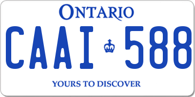 ON license plate CAAI588