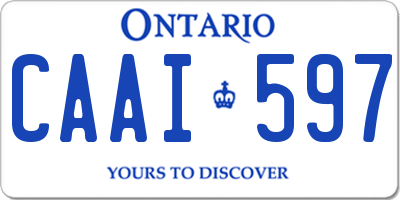 ON license plate CAAI597