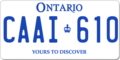 ON license plate CAAI610