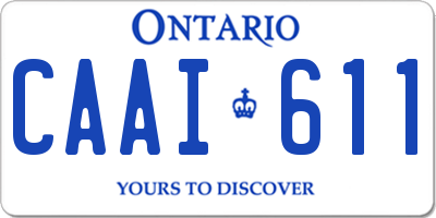 ON license plate CAAI611