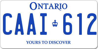 ON license plate CAAI612