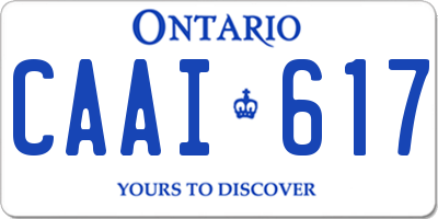 ON license plate CAAI617