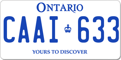 ON license plate CAAI633