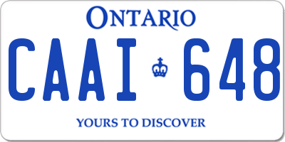 ON license plate CAAI648