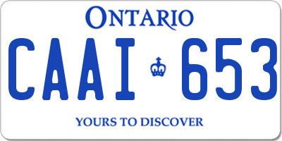 ON license plate CAAI653