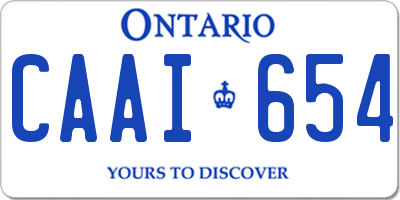 ON license plate CAAI654