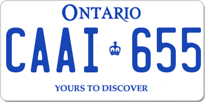 ON license plate CAAI655