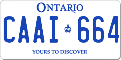 ON license plate CAAI664