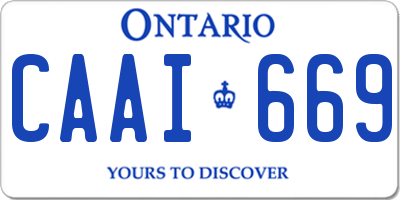 ON license plate CAAI669