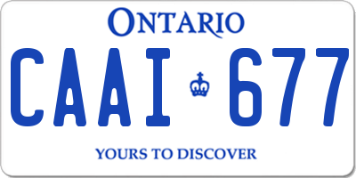 ON license plate CAAI677