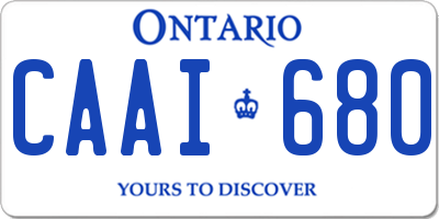 ON license plate CAAI680