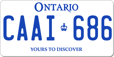 ON license plate CAAI686