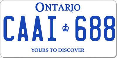 ON license plate CAAI688